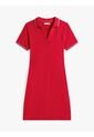 Vestido Rojo Tipo Polo Manga Corta Con Logo Tommy Hilfiger de Tommy Hilfiger