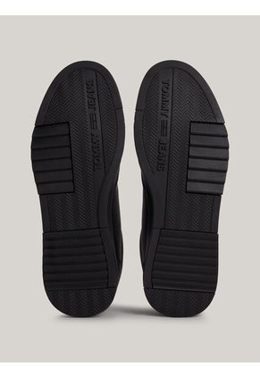 Tenis Negro Essential En Cuero De Estilo Retro Tommy Hilfiger