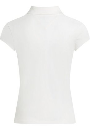 Polo Blanco De Corte Slim Con Logo Script Tommy Hilfiger
