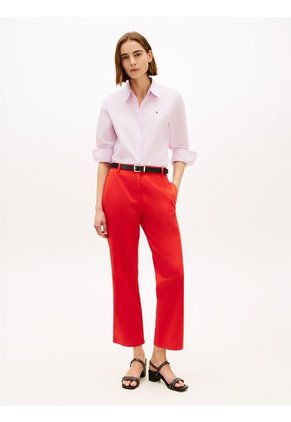 Pantalón Rojo Chino Lavado Slim De Pierna Recta Tommy Hilfiger