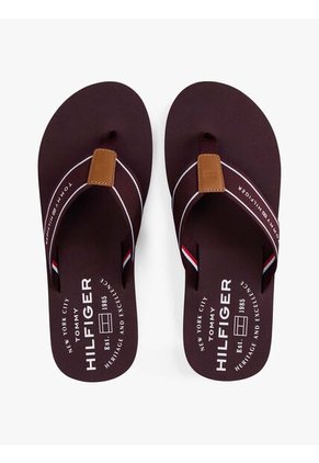 Sandalias Rojo Con Tiras De Tejido Trenzado Tommy Hilfiger