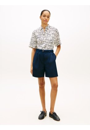 Camisa Blanca De Manga Corta Con Corte Amplio Tommy Hilfiger