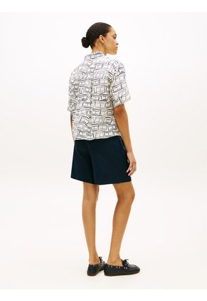 Camisa Blanca De Manga Corta Con Corte Amplio Tommy Hilfiger