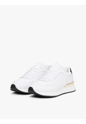 Tenis Blanco De Cuero Con Suela Gruesa Tommy Hilfiger