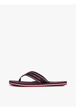 Sandalias Rojo Con Tiras De Tejido Trenzado Tommy Hilfiger