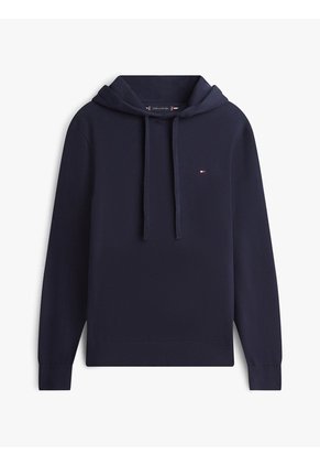 Buzo Azul Marino Con Capota, Cordón Y Logo Tommy Hilfiger