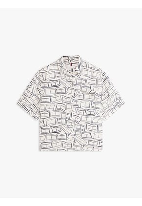Camisa Blanca De Manga Corta Con Corte Amplio Tommy Hilfiger