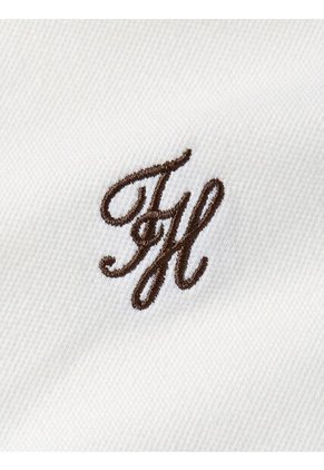 Polo Blanco De Corte Slim Con Logo Script Tommy Hilfiger