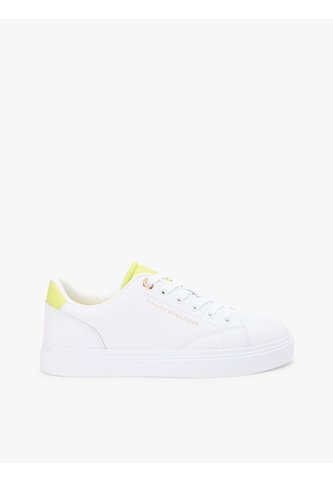 Tenis Blanco De Cuero Con Logo Metalizado Tommy Hilfiger Tommy Hilfiger