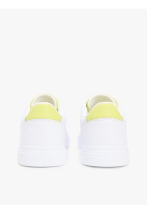 Tenis Blanco De Cuero Con Logo Metalizado Tommy Hilfiger