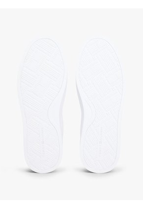 Tenis Blanco De Cuero Con Logo Metalizado Tommy Hilfiger