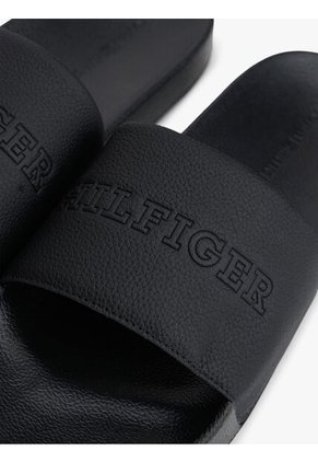 Sandalias Negro De Piscina Con Logo Tonal Tommy Hilfiger