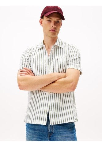 Camisa Blanca Seersucker De Corte Regular Con Diseño De Rayas Tommy Hilfiger Tommy Hilfiger