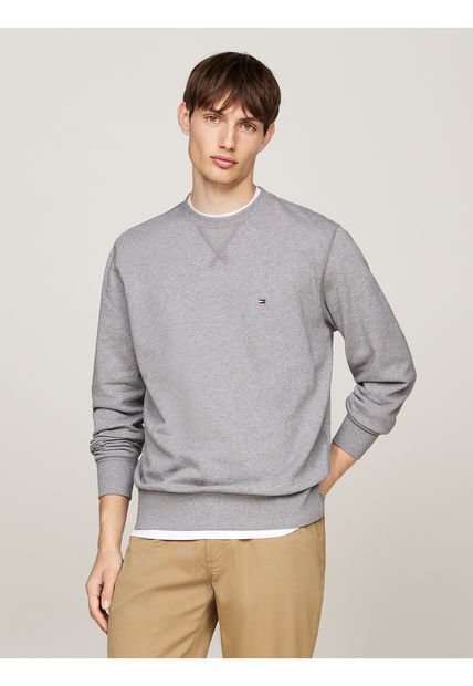 Saco Gris Con Logo Bordado Tommy Hilfiger