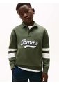 Polo Gris Para Niño Varsity De Manga Larga Con Aplicación Tommy Hilfiger de Tommy Hilfiger