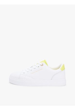 Tenis Blanco De Cuero Con Logo Metalizado Tommy Hilfiger