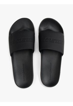Sandalias Negro De Piscina Con Logo Tonal Tommy Hilfiger