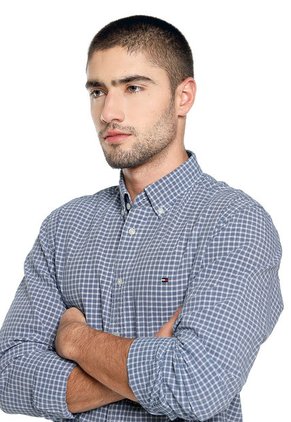 Camisa Azul-Blanco Tommy Hilfiger Crepe Poplin
