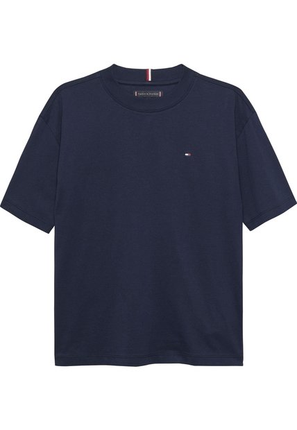 Camiseta Azul Para Niño De Punto Con Logo Bordado Tommy Hilfiger