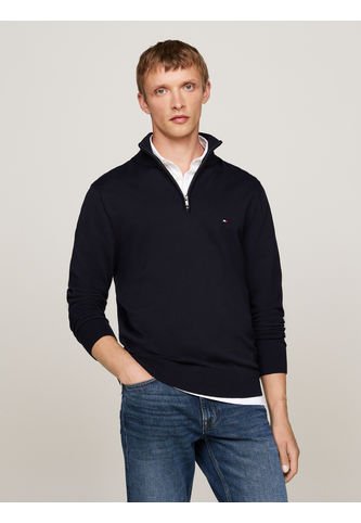 Saco Azul Tejido Con Cuello Perkins Y Cremallera Tommy Hilfiger Tommy Hilfiger