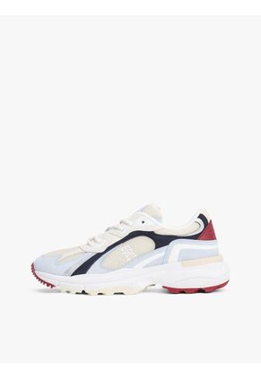 Tenis Negro Con Suela Dentada Y Monograma Tommy Hilfiger