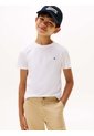 Camiseta Blanca Para Niño De Punto Con Logo Bordado Tommy Hilfiger de Tommy Hilfiger
