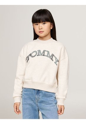 Saco Gris Niña Con Diseño De Puntos En Foil En El Logo Tommy Hilfiger