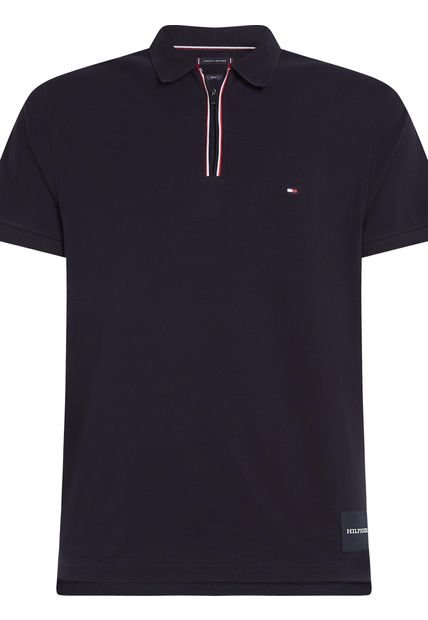 Polo De Corte Slim Con Cierre A Contraste Hombre Azul Tommy Hilfiger