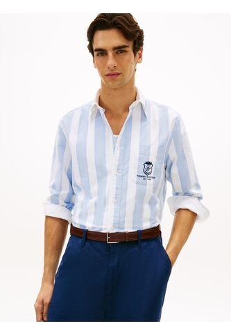 Camisa Azul Oxford De Corte Clásico Con Escudo Tommy Hilfiger Tommy Hilfiger