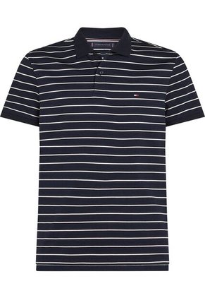 Polo Azul De Punto Interlock De Corte Regular Tommy Hilfiger