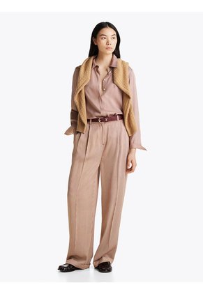 Camisa Beige Estampada De Corte Regular Tommy Hilfiger