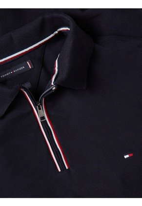 Polo De Corte Slim Con Cierre A Contraste Hombre Azul Tommy Hilfiger