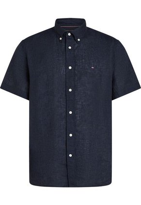 Camisa Azul Manga Corta De Corte Regular Tommy Hilfiger