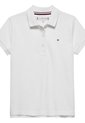 Polo Blanco Para Niña Con Puños Festoneados Tommy Hilfiger de Tommy Hilfiger