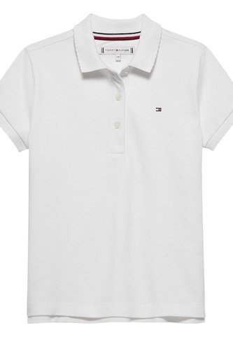 Polo Blanco Para Niña Con Puños Festoneados Tommy Hilfiger Tommy Hilfiger