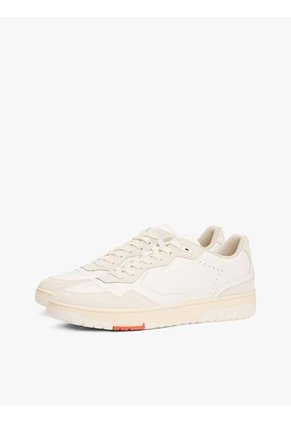 Tenis Blanco De Cuero Con Logo Tommy Hilfiger
