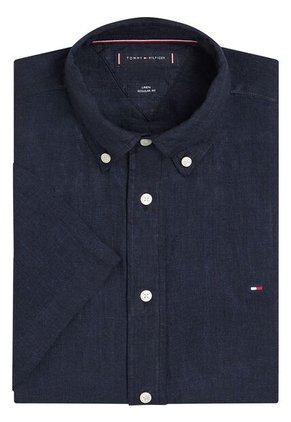 Camisa Azul Manga Corta De Corte Regular Tommy Hilfiger