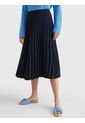 Falda Azul Midi Plisada Para Mujer Tommy Hilfiger de Tommy Hilfiger