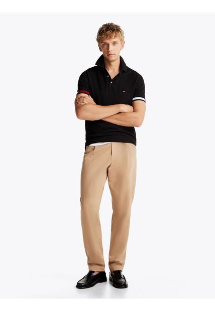 Polo Negro De Corte Slim Tommy Hilfiger