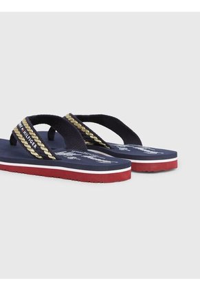Sandalias Azul De Tejido Trenzado Con Rayas Tommy Hilfiger