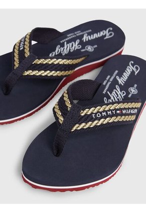 Sandalias Azul De Tejido Trenzado Con Rayas Tommy Hilfiger