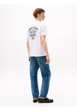Camiseta Blanca Con Logo Gráfico Tommy Hilfiger