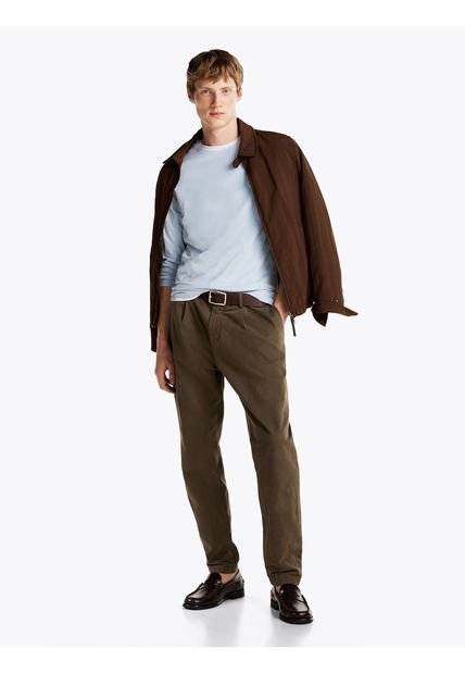 Camiseta Celeste De Manga Larga De Corte Slim Tommy Hilfiger