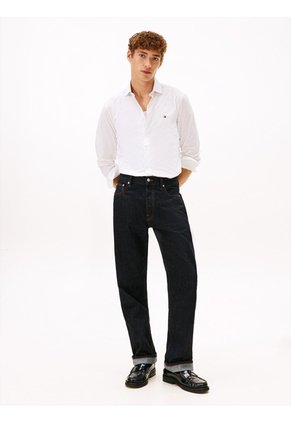 Camisa Blanca Slim Flex Con Textura Dobby Tommy Hilfiger