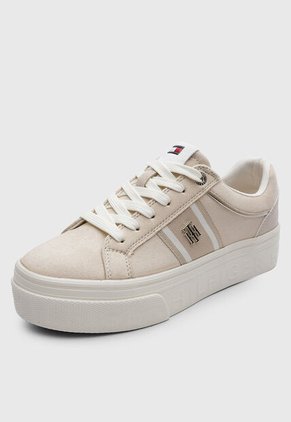 Tenis Lifestyle Tommy Hilfiger Badria 2  Taupe