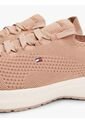 Tenis Beige De Punto Con Logo Bordado Tommy Hilfiger de Tommy Hilfiger