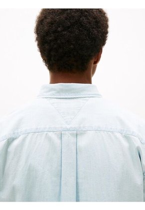 Camisa Azul De Chambray Con Bolsillo Tommy Hilfiger