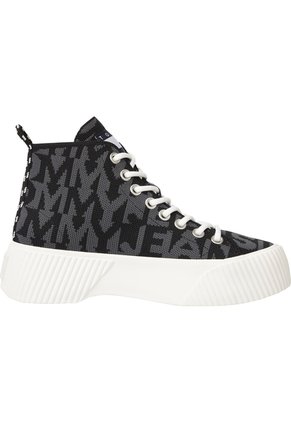 Tenis Altas De Punto Con Logos Mujer Negro Tommy Hilfiger