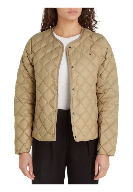 Chaqueta Beige Acolchada Plegable Con Relleno Tommy Hilfiger