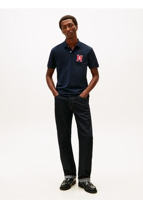 Polo Azul Marino De Corte Regular Con Logo Gráfico Tommy Hilfiger